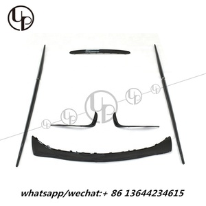 Body kit S-Classe W222 OEM stile di carbonio parti del corpo 2014-2017y Labbro anteriore + posteriore diffusore con punte + anteriore canards + minigonne laterali - Product Image 2