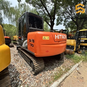 Presque neuf, économe en carburant, puissant, mini-excavateur sur chenilles Hitachi ZX70 d'occasion de 7 tonnes pour l'aménagement paysager. - Product Image 1