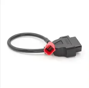 Kabel adaptor OBD2 betina Ke 6 pin kustom, kabel OBDII, cocok untuk sepeda motor Honda