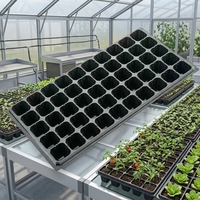 Plateau de semis hydroponique réutilisable en plastique, 50 alvéoles, en PS, pour la germination de graines de légumes et de fruits agricoles