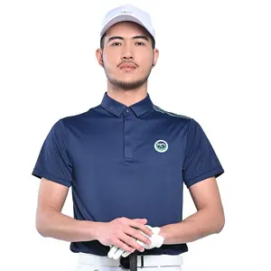 맞춤형 로고 다크 블루 컬러 골프 셔츠 남성용 통기성 골프 팀 유니폼