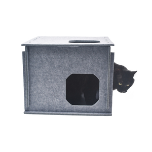 Lit pour chat à réduction <span class=keywords><strong>de</strong></span> bruit avec panneaux en feutre imbriqués <span class=keywords><strong>Maison</strong></span> pour animaux <span class=keywords><strong>de</strong></span> compagnie au design moderne - Product Image 3