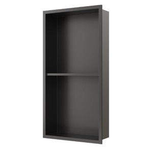 Nicho de Pared de Doble Capa Negro Mate Innovador, Nicho de Ducha Moderno Montado en la Esquina con Tira de LED Impermeable para Aplicaciones en Hoteles - Product Image 1