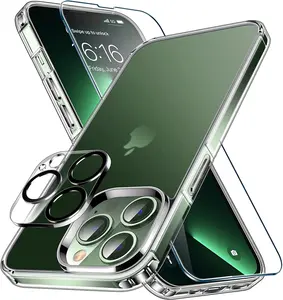 Imex 5in1适用于iPhone 14屏幕保护装置和外壳手机钢化玻璃14 Pro Max Pro相机保护装置移动背板