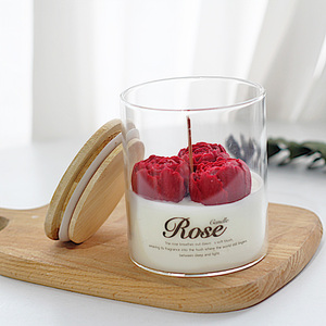 Bougie parfumée à la cire de soja biologique, en verre, faite à la main, décoration de luxe pour la maison, cadeau pour la Saint-Valentin - Product Image 2
