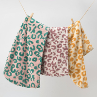 FF6425 Serviette de séchage capillaire en polaire corail à motif léopard, super absorbante, turban pour cheveux, serviette de séchage à domicile