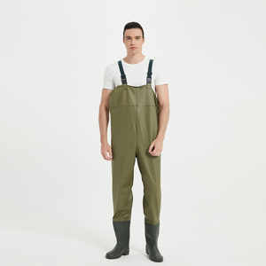 Nouvel ensemble de waders de pêche en PVC pour hommes, style populaire, imperméables, avec bottes intégrées et pantalon de poitrée, pour la pêche à la mouche et l'agriculture - Product Image 4