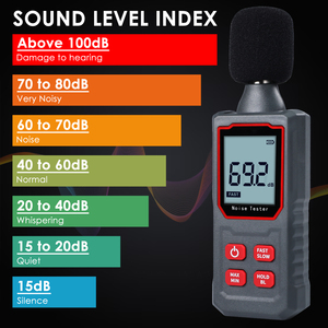 GAIN EXPRESS Medidor de Nivel de Sonido Industrial de Gran Venta 30-130dB Robusto IP54 Resistente al Polvo y a Caídas con Pantalla LCD y Ponderación A - Product Image 2