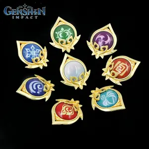 Neues Spiel Genshin Eyes Of God Monds tadt Pins Broschen Luminous 7 Element Cosplay Badges