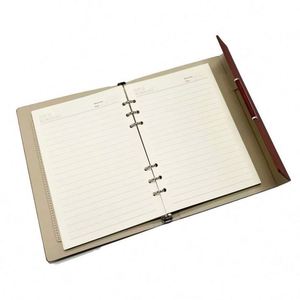 A5 Office Meeting Pu Leather <b>Magnetic</b> Loose-leaf Multifunctional Customized Tri-fold 6 Ring Binder Diary Notebook 100 <b>Sheets</b> - Product Image 2