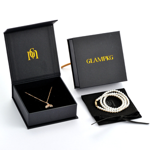 GLAMPKG Wholesale <b>Black</b> Magnet <b>Boxes</b> Magnetic Closure Jewellery Gift Paper Box Magnetic Jewelry Box Packaging - Product Image 3