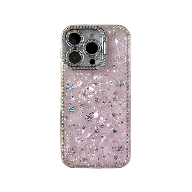 New Glitter Pearly-Lustre Translucent Shell Pattern Cover for iPhone 6 7 8 11 12 13 14 15 16 Xr X Xs Plus Pro Max Phone Case