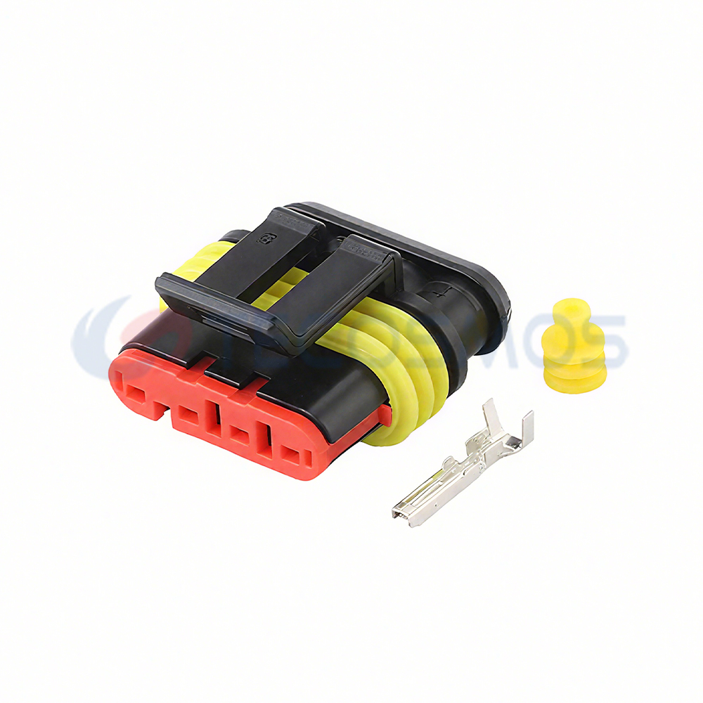 3-Pin Female Automotive Car Electrical IP66 Waterproof 12A Connector 282105-1 AMP Brass Contact Material Nylon Housing CT3-0106M