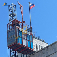 Ascenseur de chantier SC200-200 à double cabine avec variateur de fréquence (VFD) pour passagers, portée 80m, 100m, 200m, pour bâtiments de grande hauteur