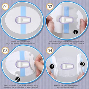 Stiker Sensor diabetes, kualitas tinggi ukuran OEM atau paket tahan air Film PU bernapas hipoalergenik stiker CGM - Product Image 3