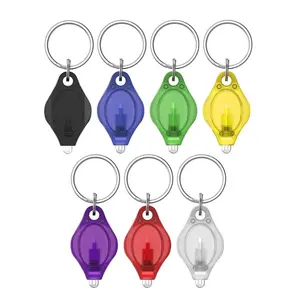 Nuovo Mini chiave luce a sospensione 12 Lumen portachiavi portatile guscio nero luce bianca portachiavi torcia per campeggio all'aperto