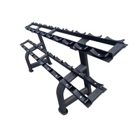 Support de Rangement Commercial pour Haltères Hexagonaux, Fabrication Métallique, Conception en A à 3 Niveaux, Fournisseur Direct d'Usine Chinoise pour la Rangement en Salle de Sport