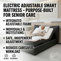 Cama Eléctrica Ajustable con Control Remoto por Aplicación, Memoria de Posición, Temporizador, Colchón de Espuma, Fabricación OEM, Cuidado de Personas Mayores
