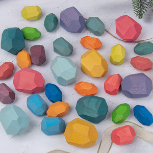Ensemble de blocs colorés pour enfants, jouets sensoriels Montessori pour tout-petits, jouets en bois pour trier et empiler - Product Image 4