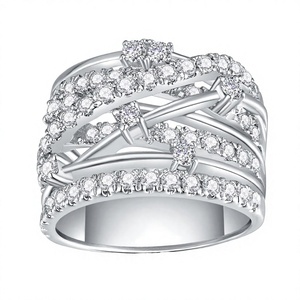 Anillo de Compromiso de Lujo Jiuzuan con Moissanita, Chapado en Plata, Engaste Pavé, Corte Ovalado, Estilo Clásico, 10g - Product Image 3