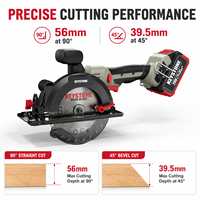 Scie circulaire sans fil 20V à moteur brushless 5025 avec poignée souple, extraction de poussière et éclairage LED pour la découpe du bois