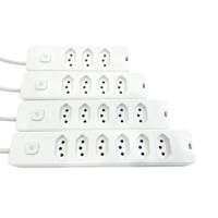 Multiprise 4 prises 3 broches 10A 250V blanche haute capacité pour la maison ou le bureau – Brésil