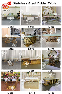 Mesa de Comedor de Acero Inoxidable Dorado de Lujo con Diseño Nuevo y Elegante para Bodas - Product Image 3