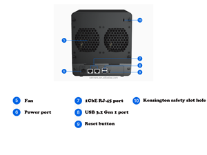 Serveur NAS Ds423 4 baies 2 Go, stockage en réseau, unité de stockage réseau attachée au réseau Ds423 - Product Image 6