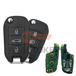 A2AUTOKEYS 3 Buttons 434MHz ID46 Car Remote Key For Peugeot 208 2008 301 308 508 Citroen C-Elysee C4-Cactus HU83 / VA2 Blade