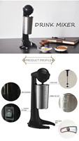 Mixeur à café automatique 100W, portable, avec support, pour milk-shakes, 2 vitesses, multifonction, mixeur-blender à café