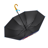 Parapluie de voyage droit pour enfants, personnalisable, mignon, avec poignée en forme de crème glacée, sifflet, imperméable, design dessin animé, baleines en alliage, logo personnalisable