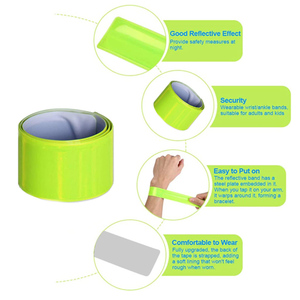 Custom 12pcs reflexivo pulseira segurança reflexiva PVC braçadeira reflexiva tapa snap pulso tornozelo bandas - Product Image 4
