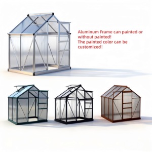 <span class=keywords><strong>Serre</strong></span> en <span class=keywords><strong>polycarbonate</strong></span> avec structure en aluminium 8x6 pieds, imperméable, facile à assembler, avec porte coulissante simple - Product Image 3