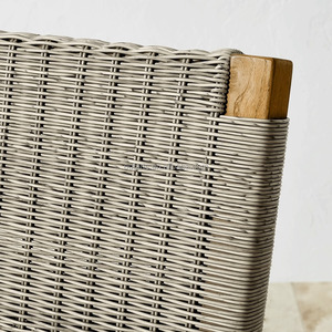 Phong Cách Gỗ Tếch Đồ Nội Thất Ngoài Trời Bền Bằng Gỗ Mây Wicker Bàn Ăn Đặt Patio Ghế Cho Căng tin - Product Image 5