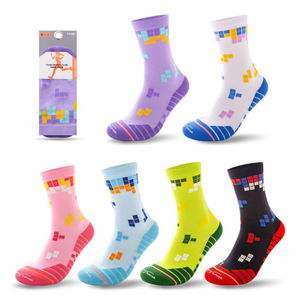 Chaussettes de sport unisexes à imprimé <span class=keywords><strong>Tetris</strong></span> rétro - Chaussettes mi-mollet respirantes à haute élasticité pour le streetwear et la salle de sport - Product Image 6