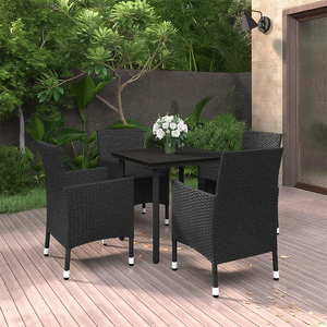 Moderno portatile giardino interno mobili in lega di alluminio Rattan <span class=keywords><strong>tavolo</strong></span> <span class=keywords><strong>da</strong></span> pranzo sedia con struttura in acciaio balcone Patio - Product Image 6