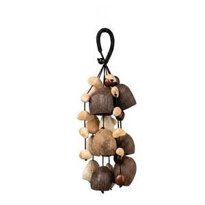 Wholesale Hand‑crafted Natural Fruit Shell Cluster Shaker Bells Cotton Rope Hanging <b>Wind</b> <b>Chime</b> For Sound Therapy - Product Image 1