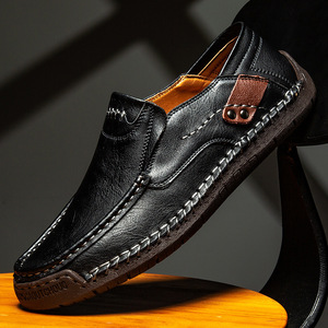 Chaussures à enfiler pour hommes, cousues à la main, en cuir, souples, confortables, entièrement en cuir, idéales pour le quotidien - Product Image 2