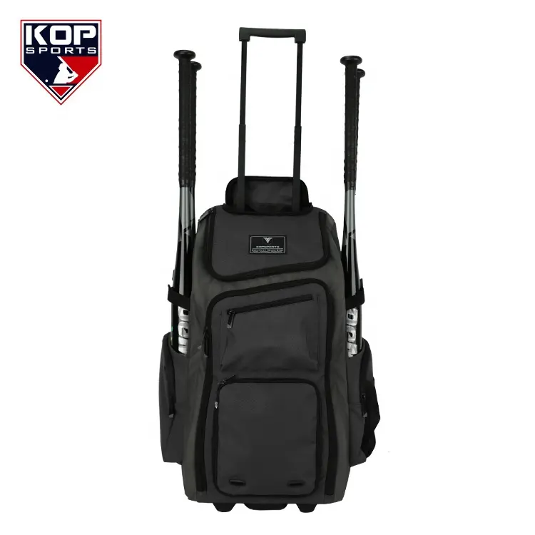 2021 KOP SPORTS New Arrival Customized Waterproof Softball Baseball Wheeled Bat Bag For Kids