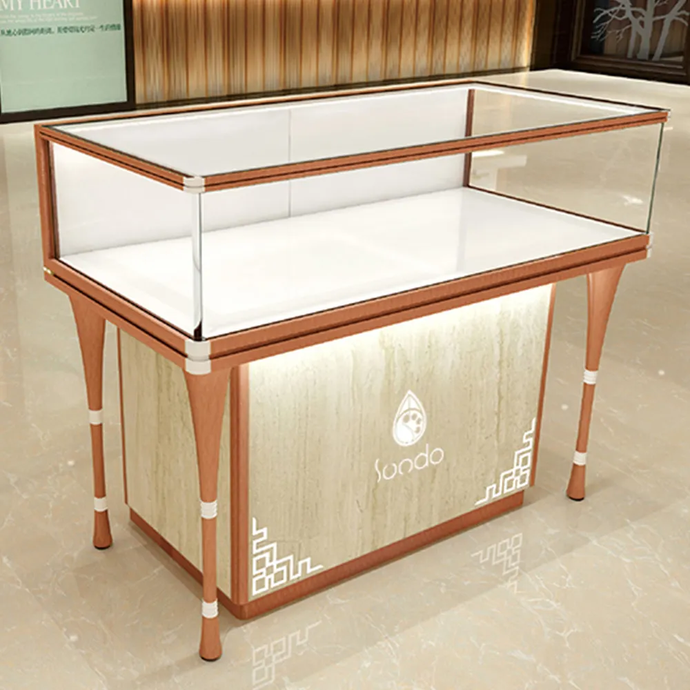 Jewellery Watch Shop Gold Display Counter with Led Light Watches Showcase Case Showcase Display Cabinet Glass Jewelry Showcase