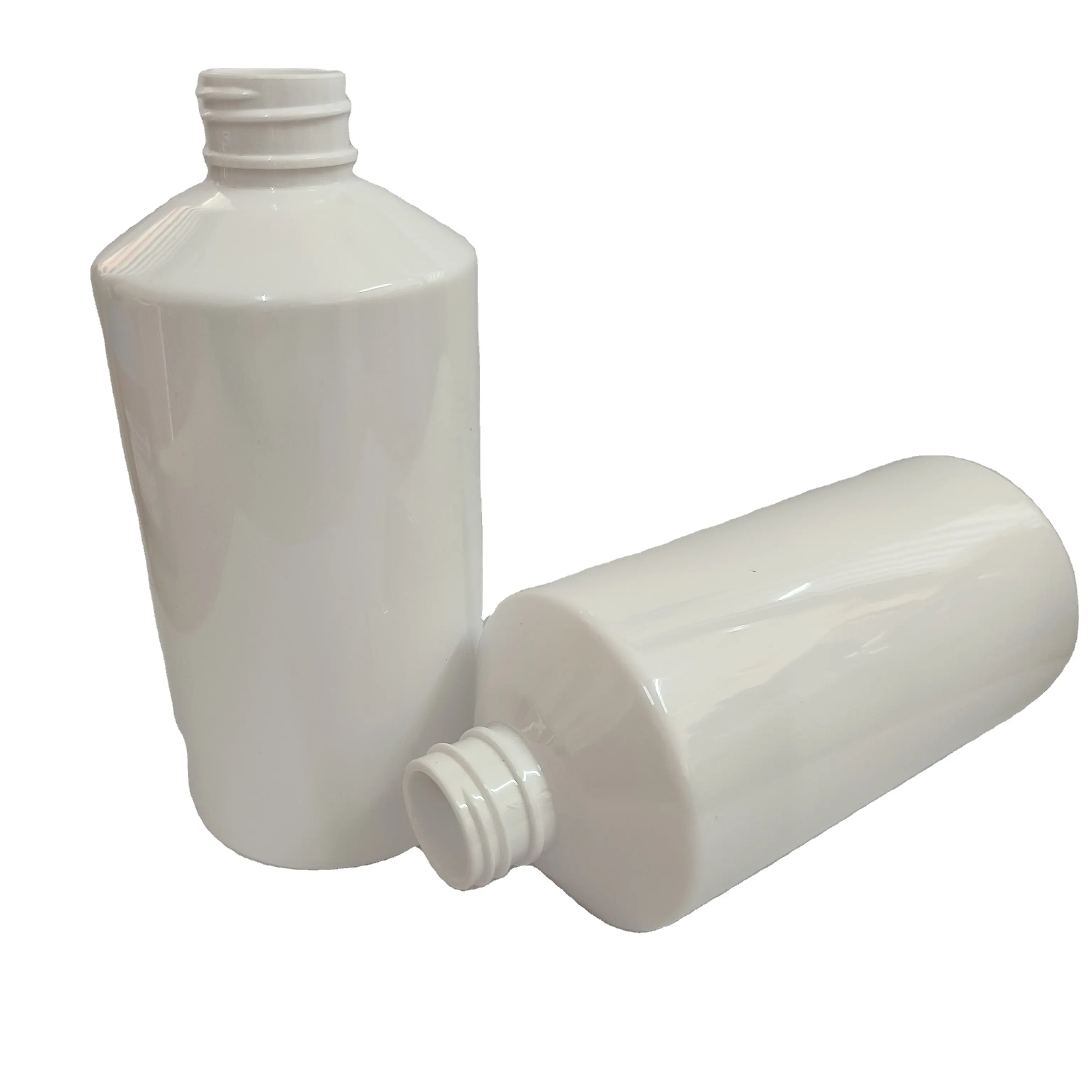 زجاجة الكتف المائل البيضاء من بلاستيك بي اي تي 300 مل للبيع بالجملة زجاجة شامبو PP شفافة لوشن ومطهر يد للعناية بالبشرة والجسم