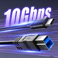 Câble d'imprimante USB C vers USB 3.2 Gen2 Type B, cordon de transfert de données USB3.0 10Gbps pour boîtier de disque dur 0.5M-5M