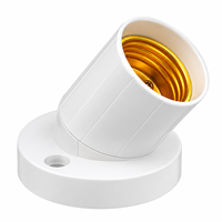 Douille d'ampoule E27 blanche inclinée AC85-265V, support à vis pour ampoule LED, montage mural ou au plafond pour éclairage domestique et commercial, installation simple