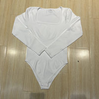 Mono de punto acanalado de manga larga para primavera, ajustado, adelgazante, sin costuras, para exteriores, ¡Gran oferta!