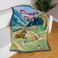 Couverture Jacquard Style Pastoral, Tapisserie Murale Anime, Décoration Douce et Confortable, Couverture Portable