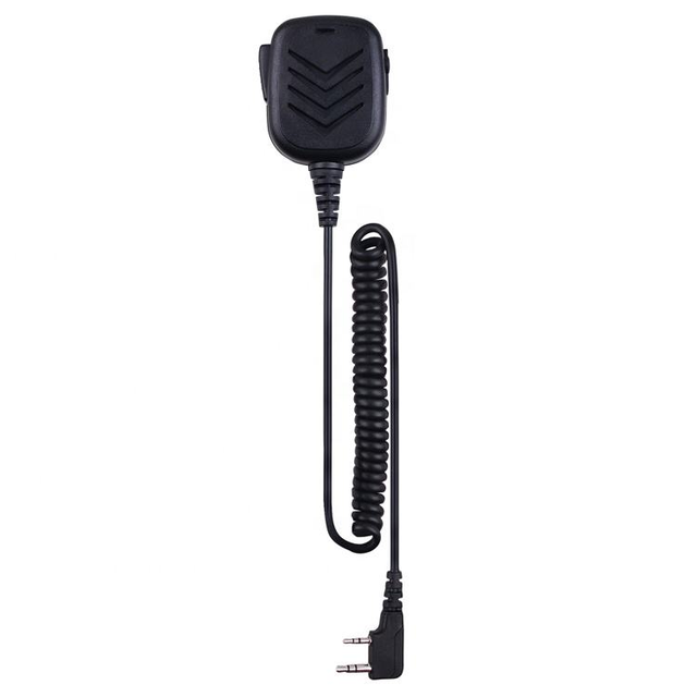 Factory Hot Sale Rugged 2-Pin Walkie Talkie Shoulder Speaker Mic Noise Cancelling Portable Heavy-Duty PTT Handheld Microphone