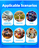 Machine à griffes commerciale Leon BIG SIX pour peluches, avec écran matriciel, 6 griffes indépendantes, jeu d'arcade métallique pour parcs d'attractions