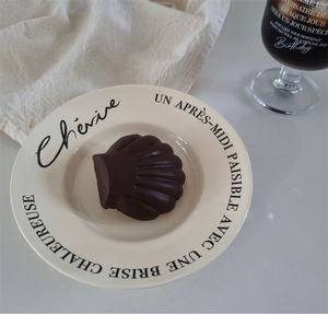 Jissolhui — assiettes à soupe Vintage françaises en céramique, avec Alphabet noir - Product Image 5