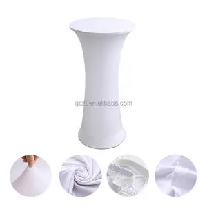 24x43 "spandex white round cocktail table cloth fit flexible table cloth wrinkle resistance durable fabric