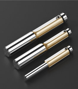 Fresa CNC <span class=keywords><strong>de</strong></span> carburo <span class=keywords><strong>de</strong></span> doble filo con rodamiento y vástago <span class=keywords><strong>de</strong></span> 1/2 y 1/4 pulgada para tallado y fresado <span class=keywords><strong>de</strong></span> madera - Product Image 2